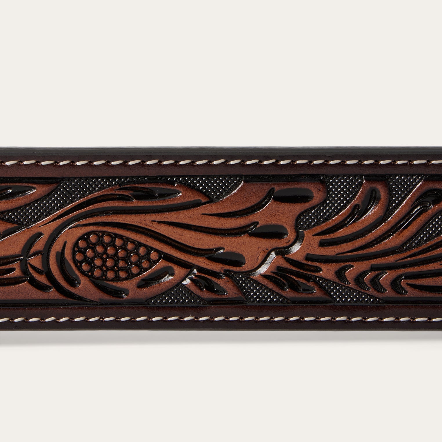Tooled Belt Dark Brown | Stetson Men