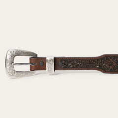 Croco Print Tooled Tapered Belt Brown/Cognac | Stetson Men