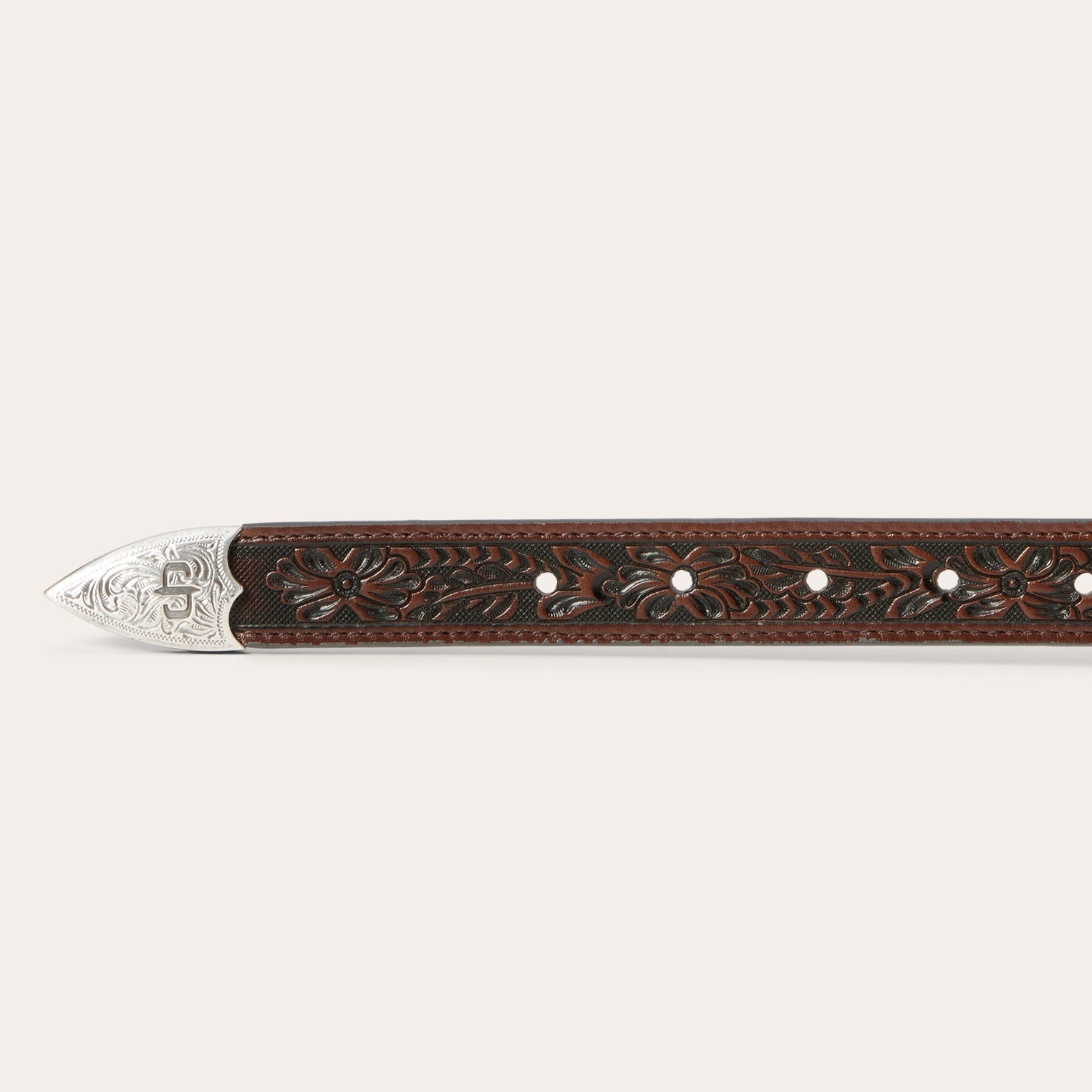 Croco Print Tooled Tapered Belt Brown/Cognac | Stetson Men
