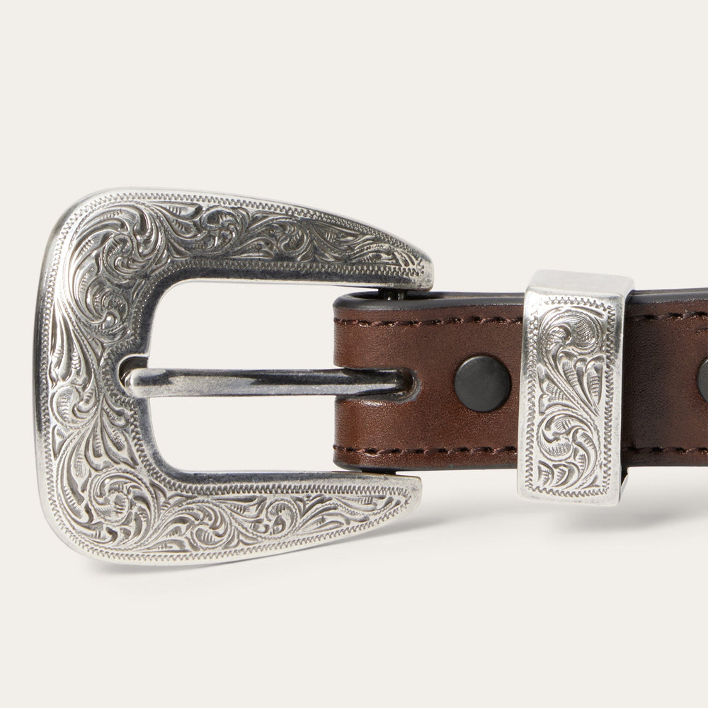 Croco Print Tooled Tapered Belt Brown/Cognac | Stetson Men