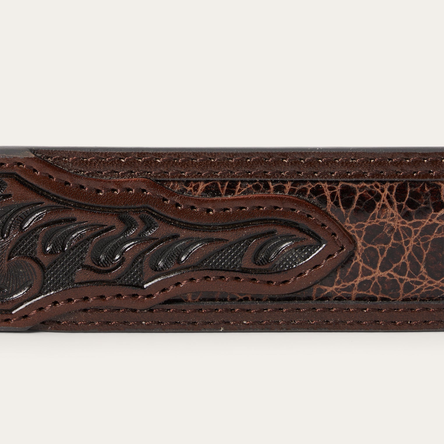 Croco Print Tooled Tapered Belt Brown/Cognac | Stetson Men