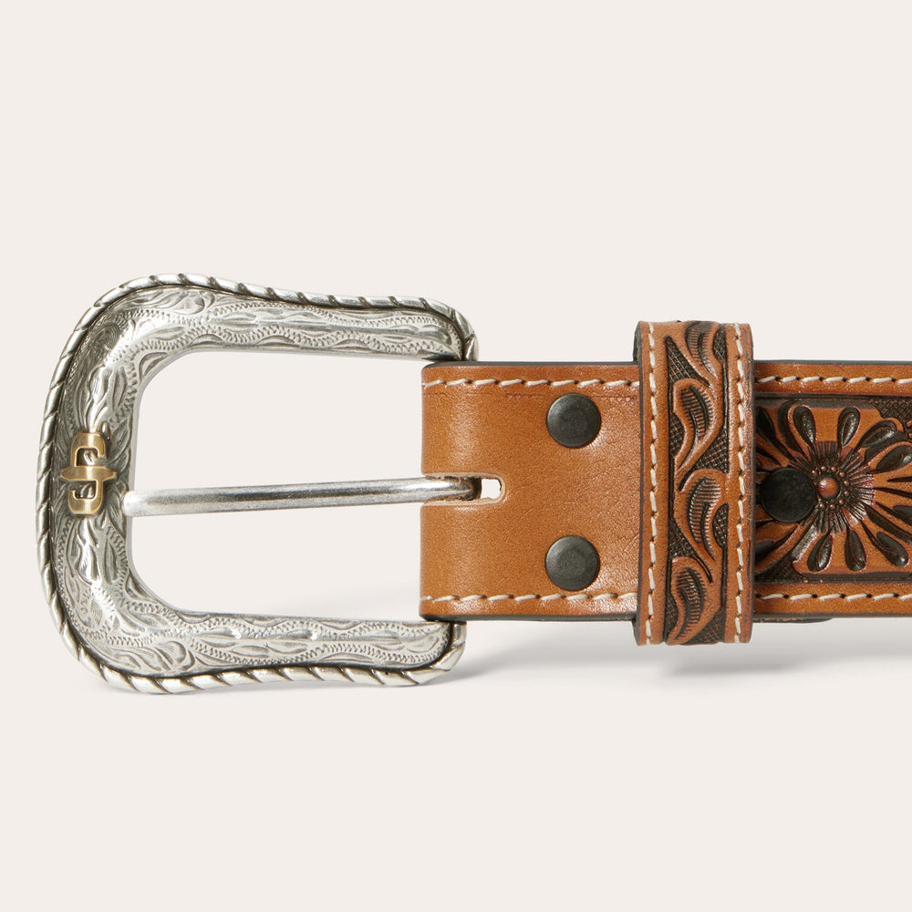 Tooled Tab Belt Cognac | Stetson Men