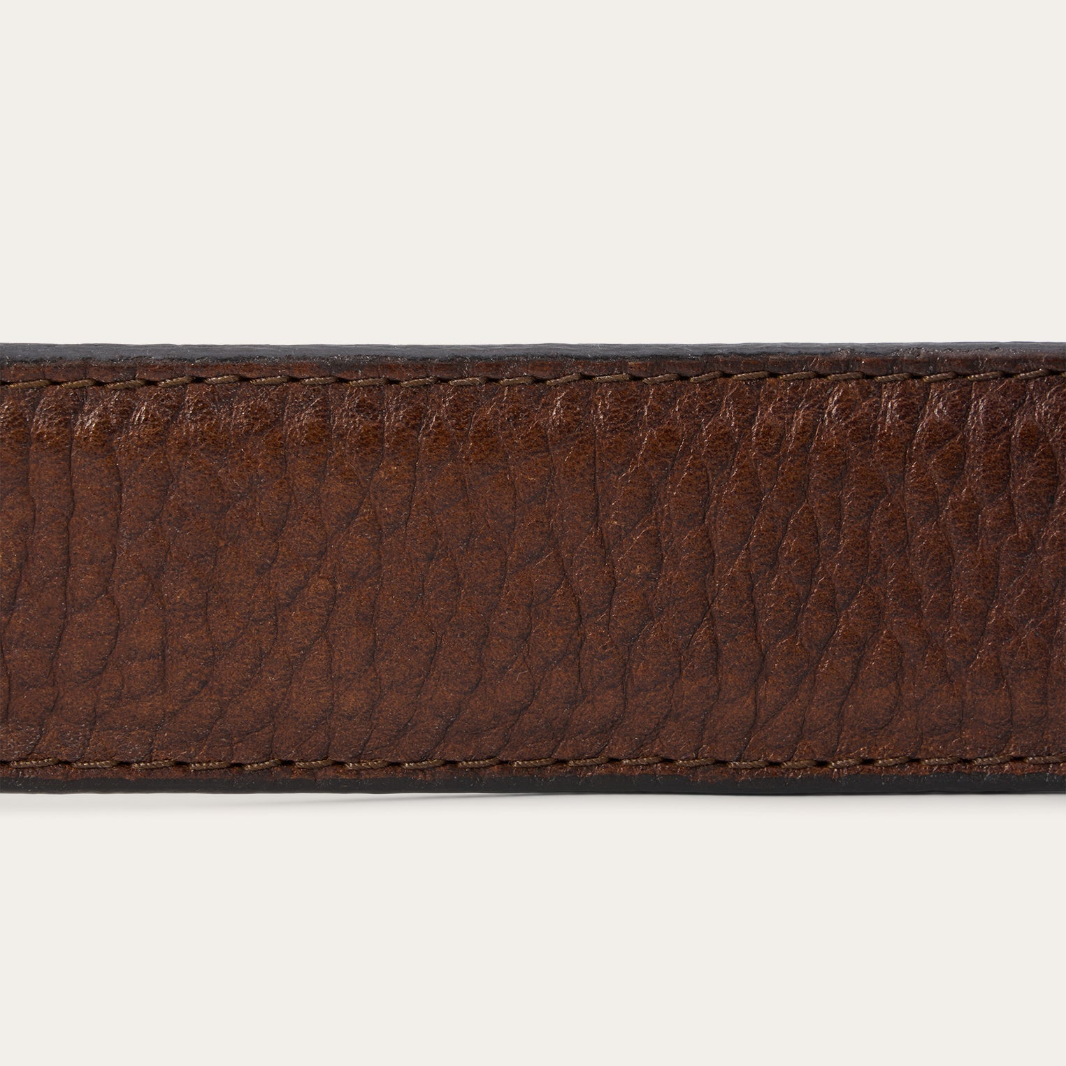 Bison Leather Tooled Tab Belt Hazelnut Bison | Stetson Men