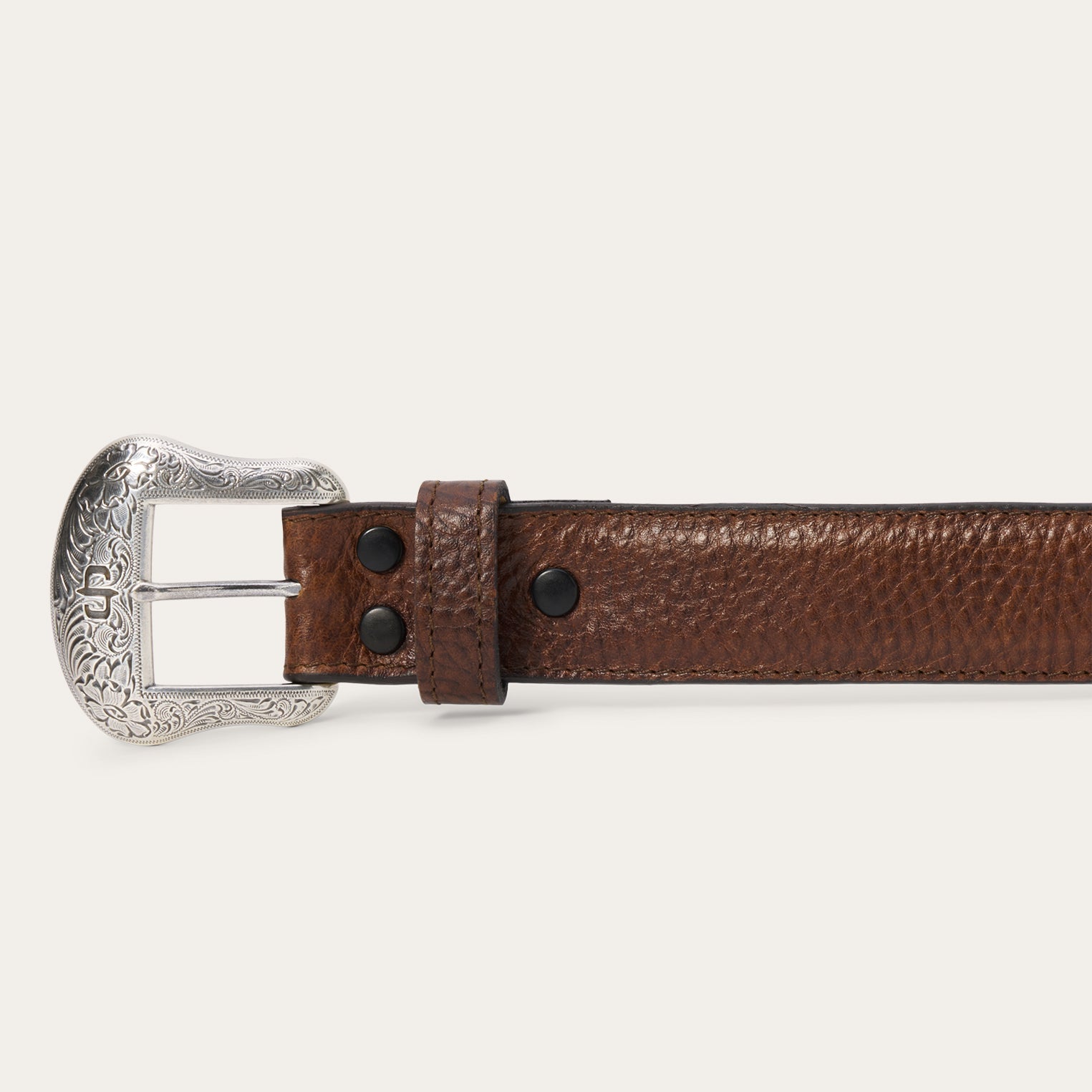 Bison Leather Concho Belt Hazelnut Bison | Stetson Men