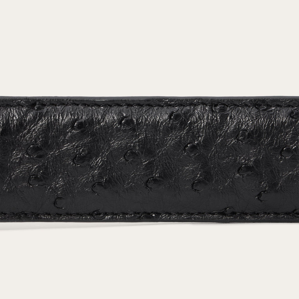 Ostrich Western Tab Belt Black | Stetson Men