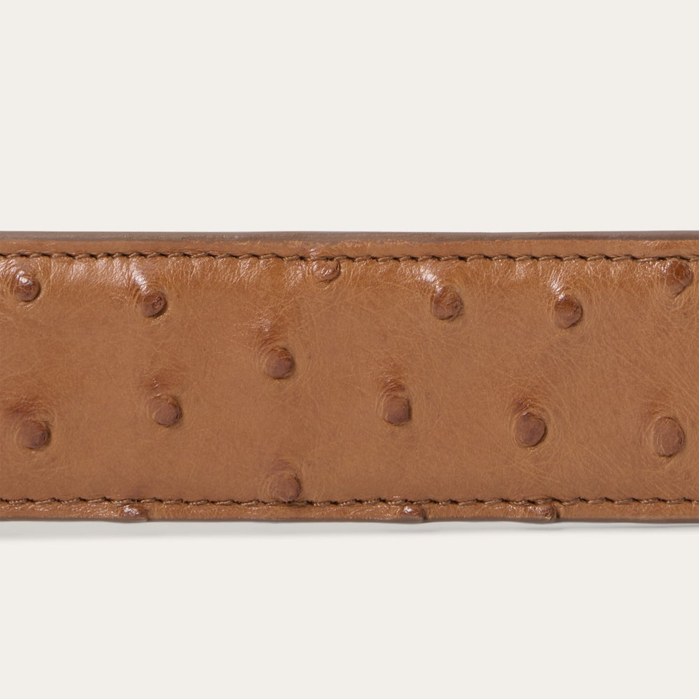 Ostrich Western Tab Belt Antique Cognac | Stetson Men