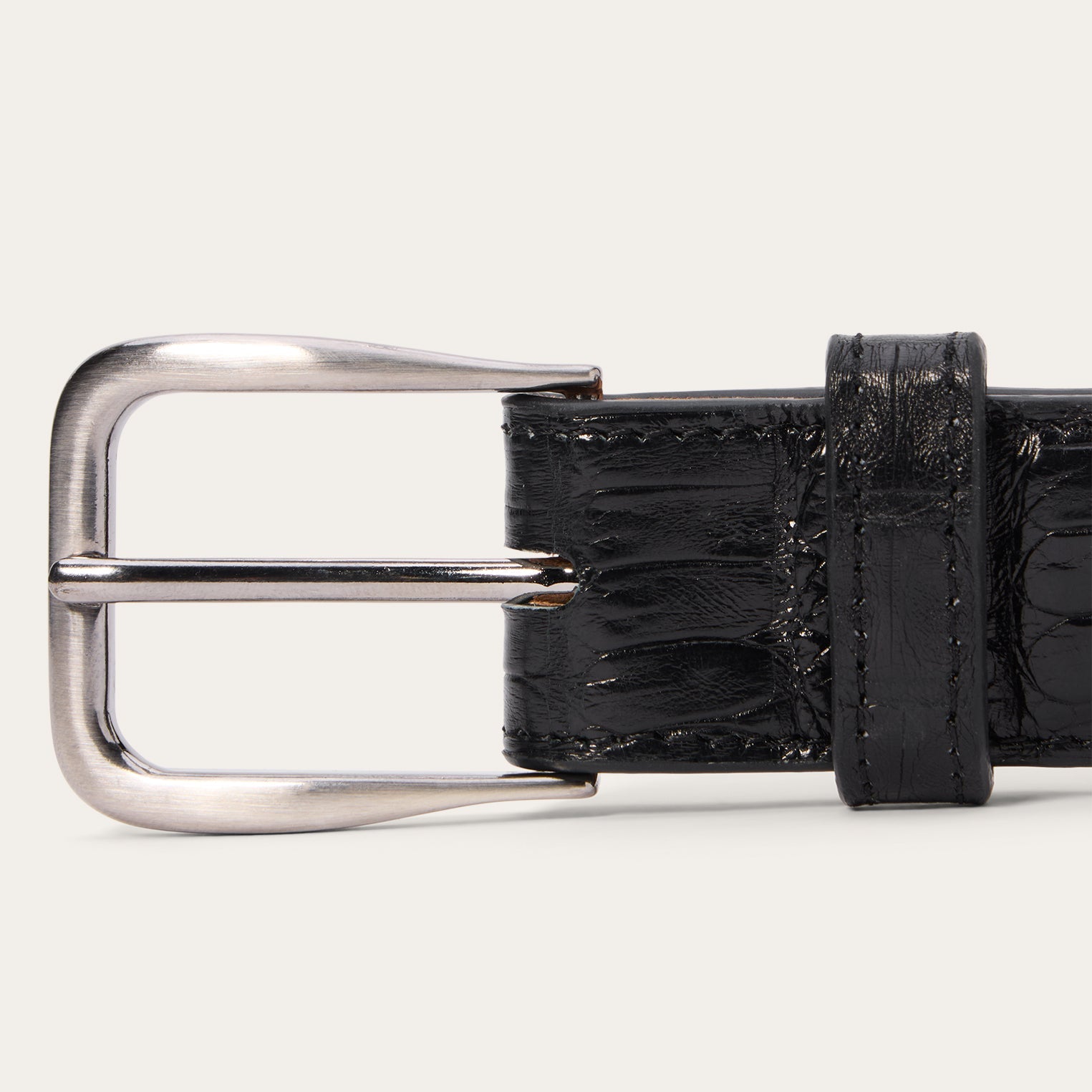 Caiman Western Tab Belt - 1 1/4" Width Black Classic | Stetson Men