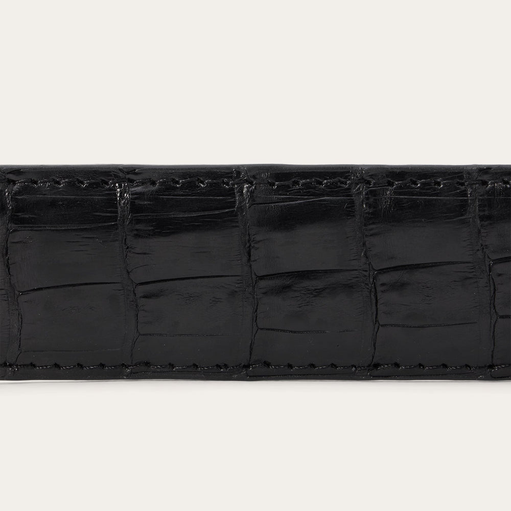 Caiman Western Tab Belt - 1 1/4" Width Black Classic | Stetson Men