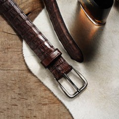 Caiman Western Tab Belt - 1 1/4" Width Cigar Classic | Stetson Men