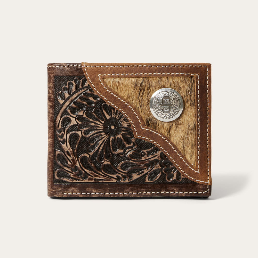 Hair-On-Hide Concho Bi-Fold Wallet Vintage Brown | Stetson Men
