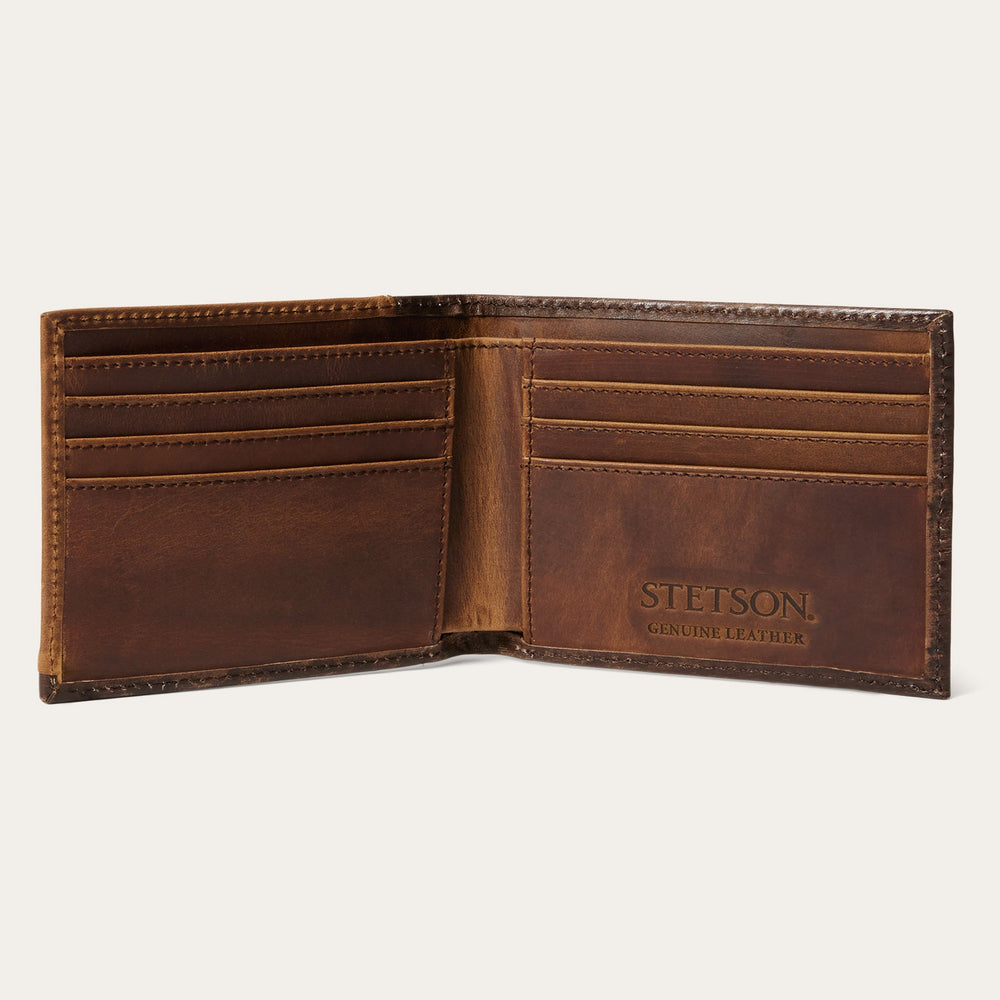 Hair-On-Hide Concho Bi-Fold Wallet Vintage Brown | Stetson Men