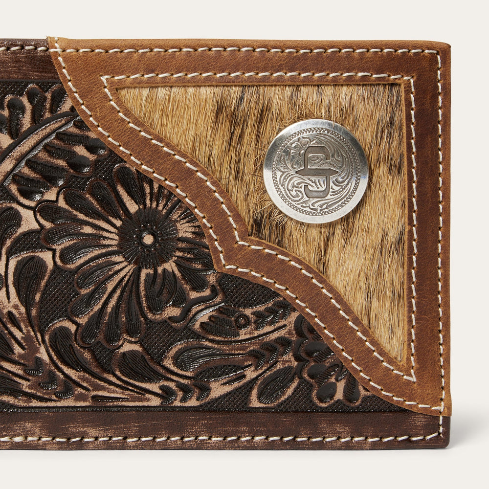 Hair-On-Hide Concho Bi-Fold Wallet Vintage Brown | Stetson Men