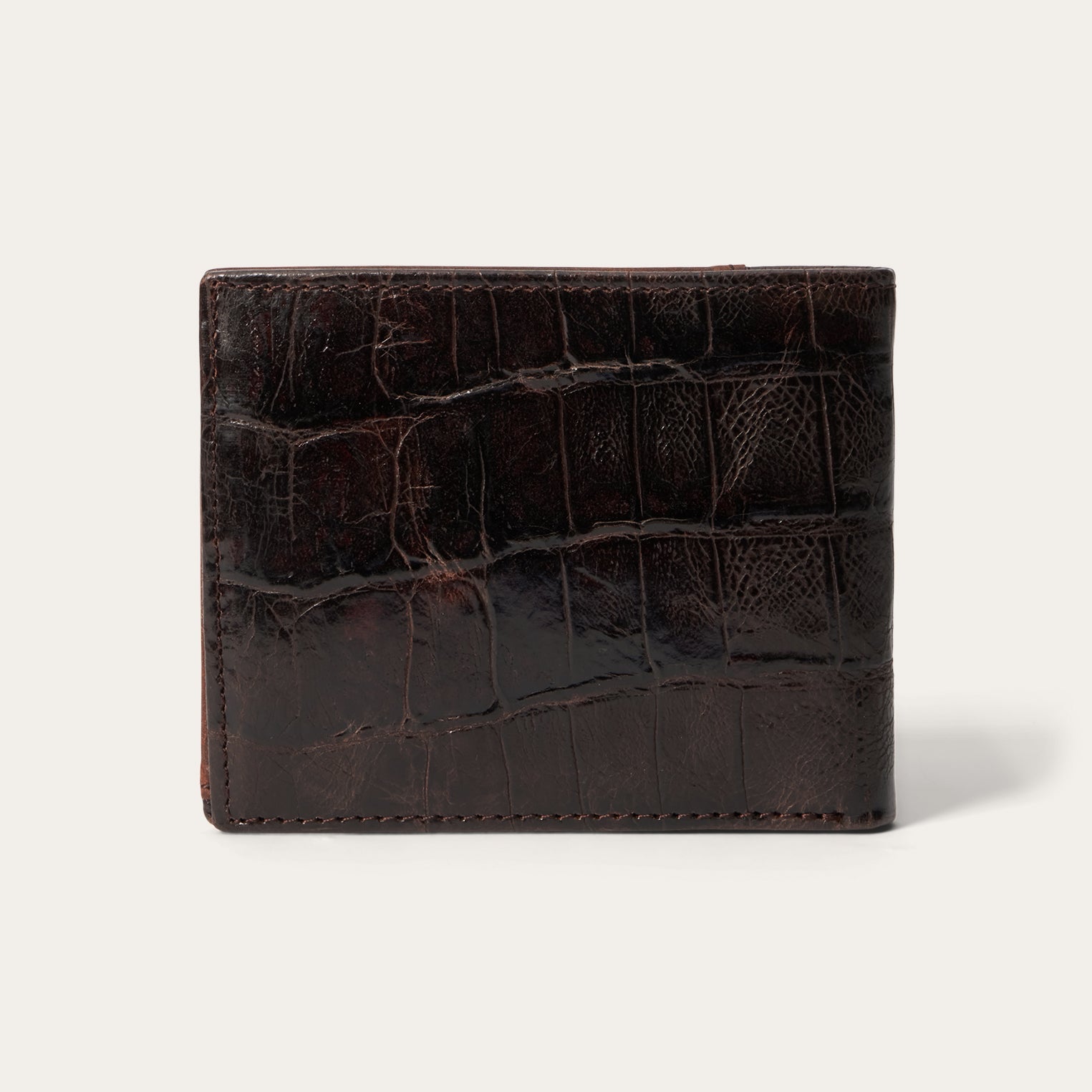 Tooled Embossed Croco Bi-Fold Wallet Brown | Stetson Men