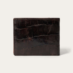 Tooled Embossed Croco Bi-Fold Wallet Brown | Stetson Men