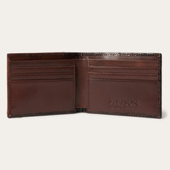 Tooled Embossed Croco Bi-Fold Wallet Brown | Stetson Men