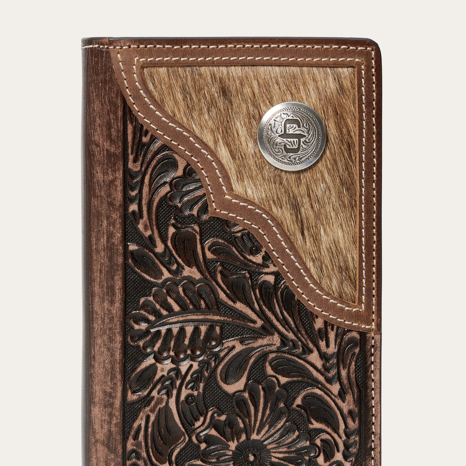 Hair-On-Hide Concho Checkbook Vintage Brown | Stetson Men