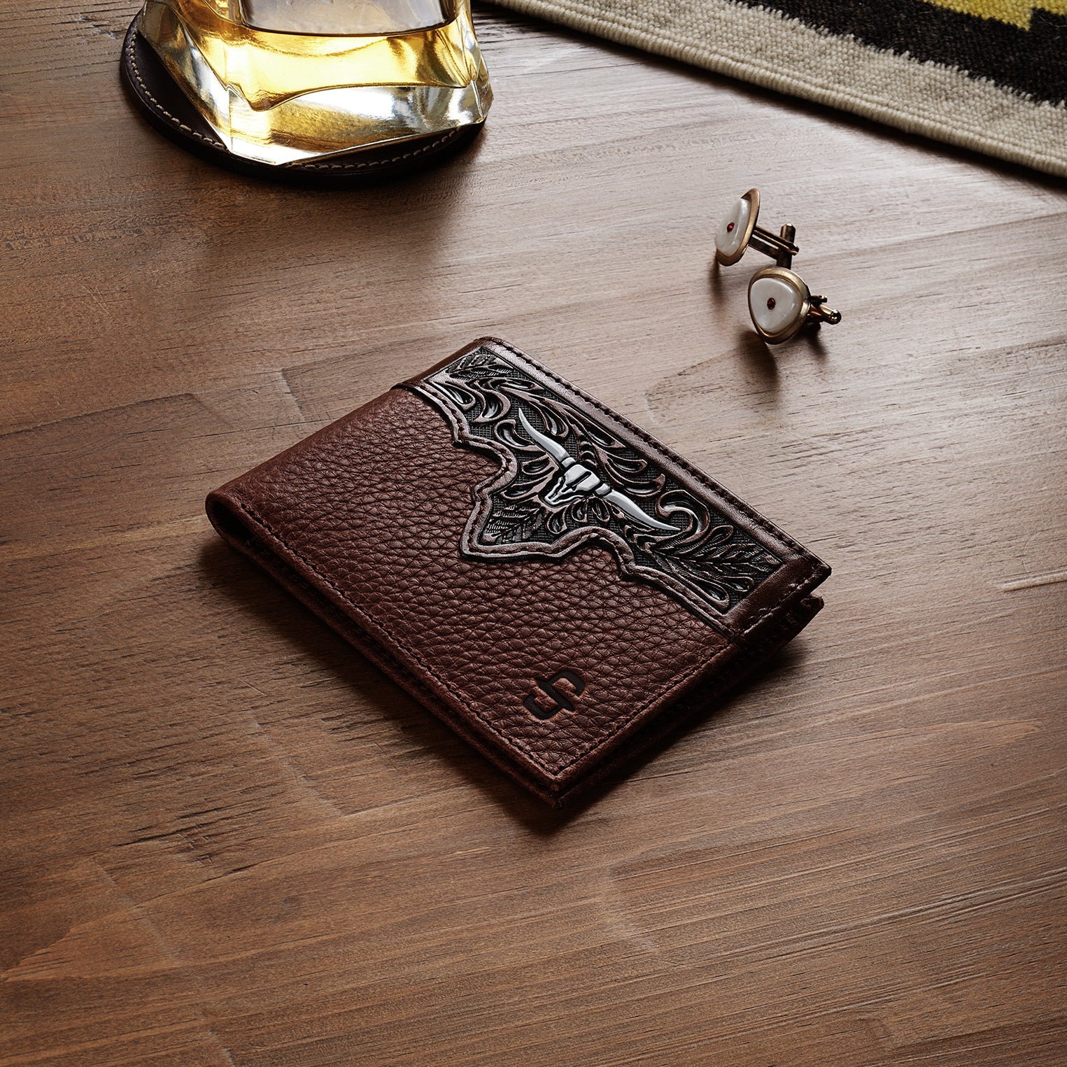 Steer Head Bi-Fold Wallet Brown | Stetson Men