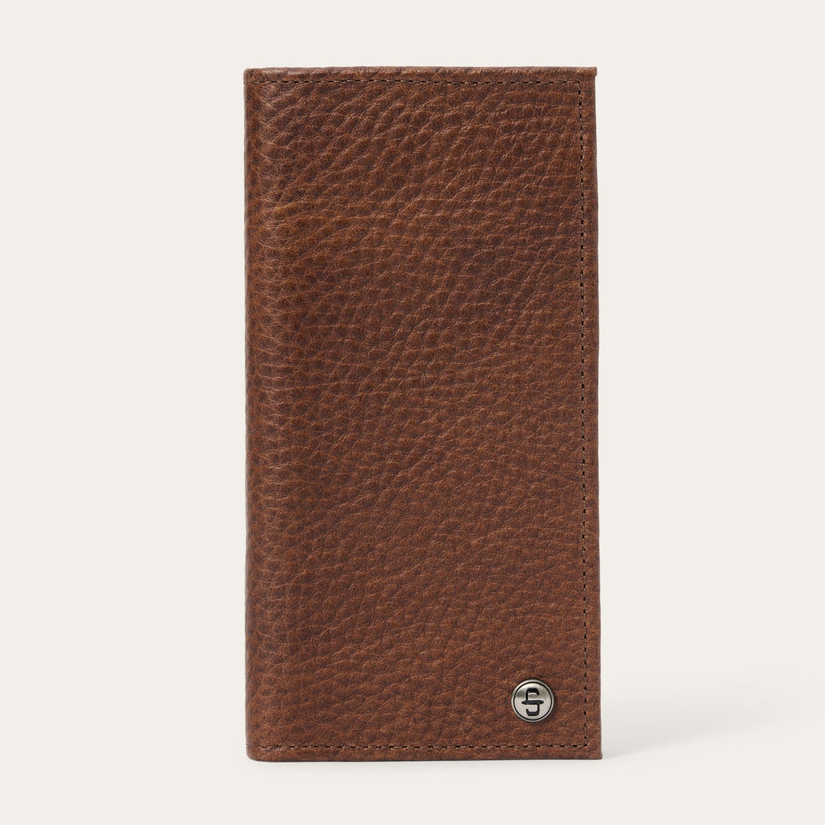 Bison Leather Stetson Rivet Checkbook Wallet Hazelnut Bison | Stetson Men