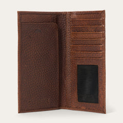 Bison Leather Stetson Rivet Checkbook Wallet Hazelnut Bison | Stetson Men