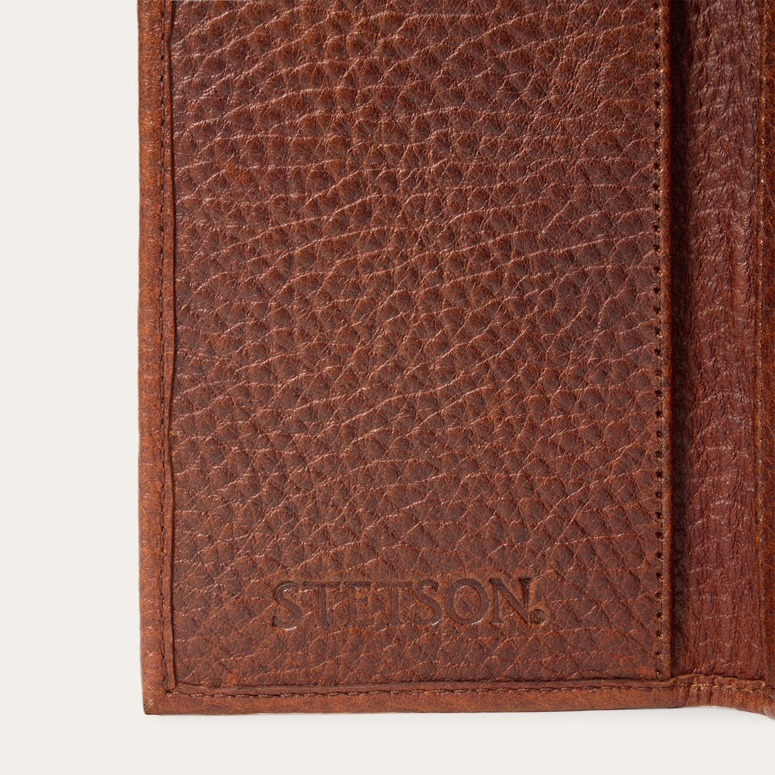 Bison Leather Stetson Rivet Checkbook Wallet Hazelnut Bison | Stetson Men
