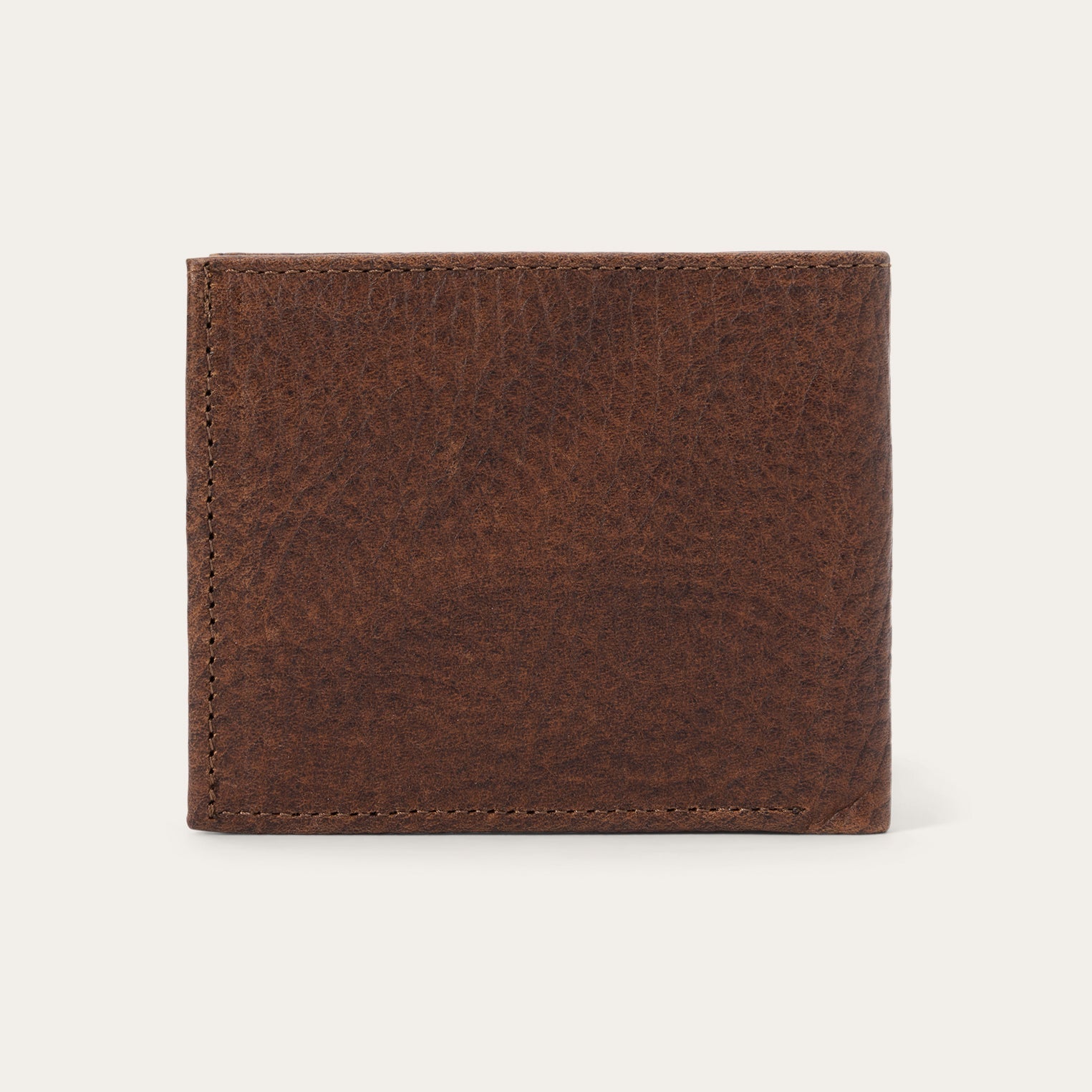 Bison Leather Stetson Rivet Bi-Fold Wallet Hazelnut Bison | Stetson Men