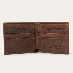 Bison Leather Stetson Rivet Bi-Fold Wallet Hazelnut Bison | Stetson Men