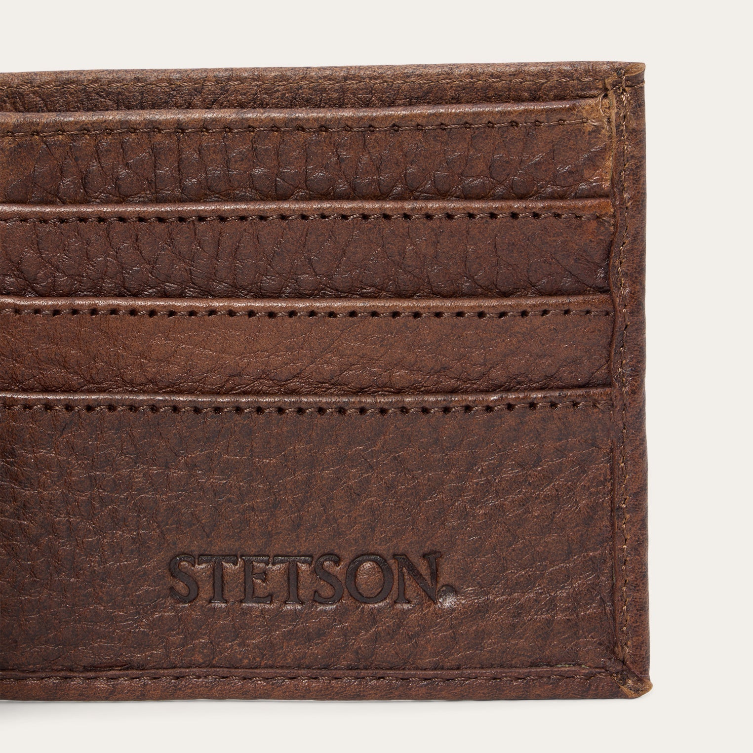 Bison Leather Stetson Rivet Bi-Fold Wallet Hazelnut Bison | Stetson Men