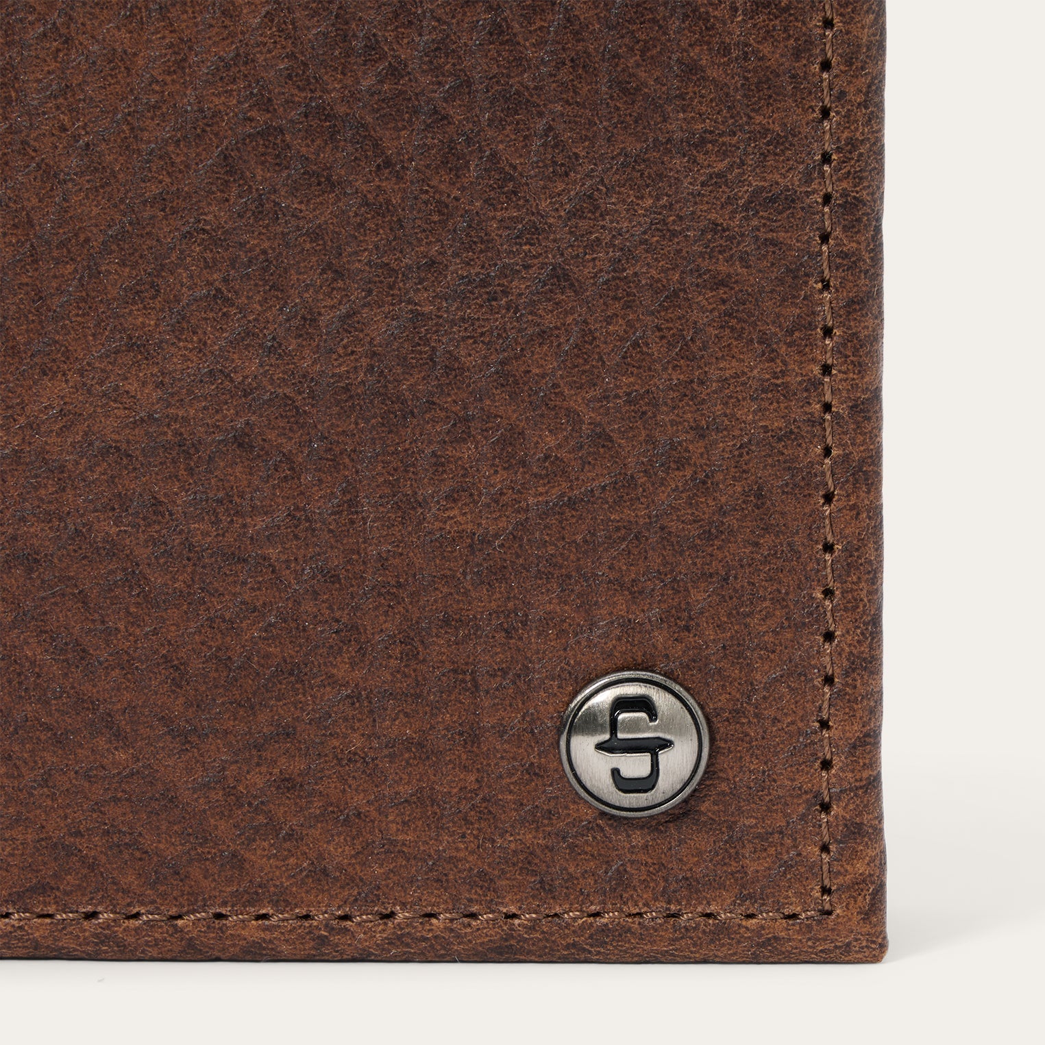 Bison Leather Stetson Rivet Bi-Fold Wallet Hazelnut Bison | Stetson Men