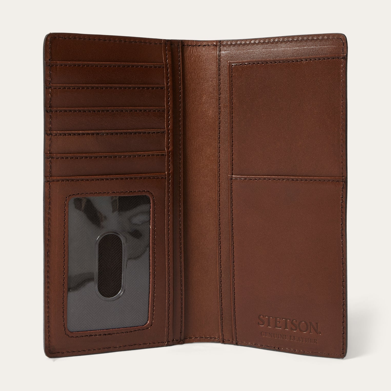 Tooled Checkbook Brown | Stetson Men