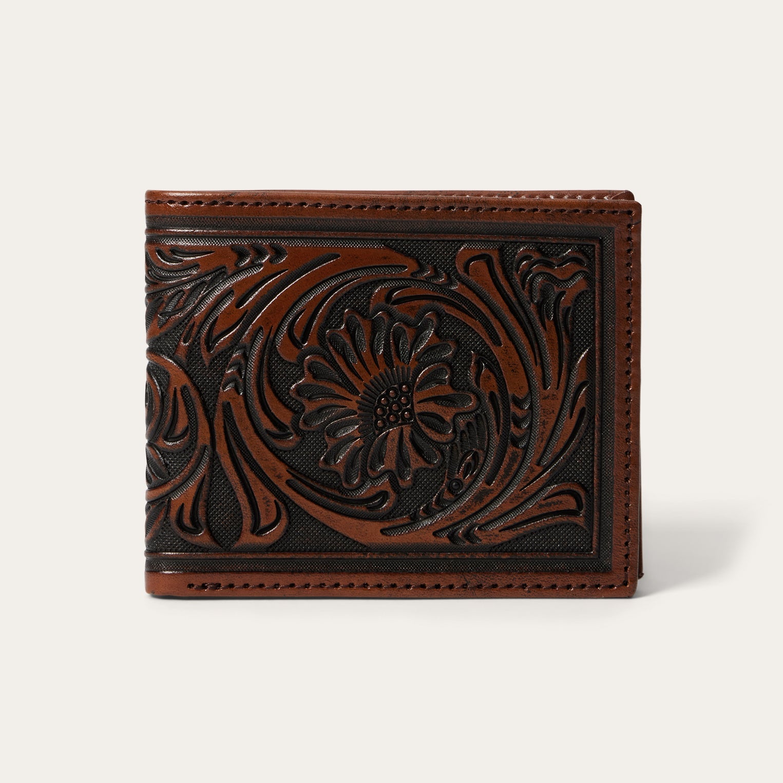 Tooled Bi-Fold Wallet Brown | Stetson Men