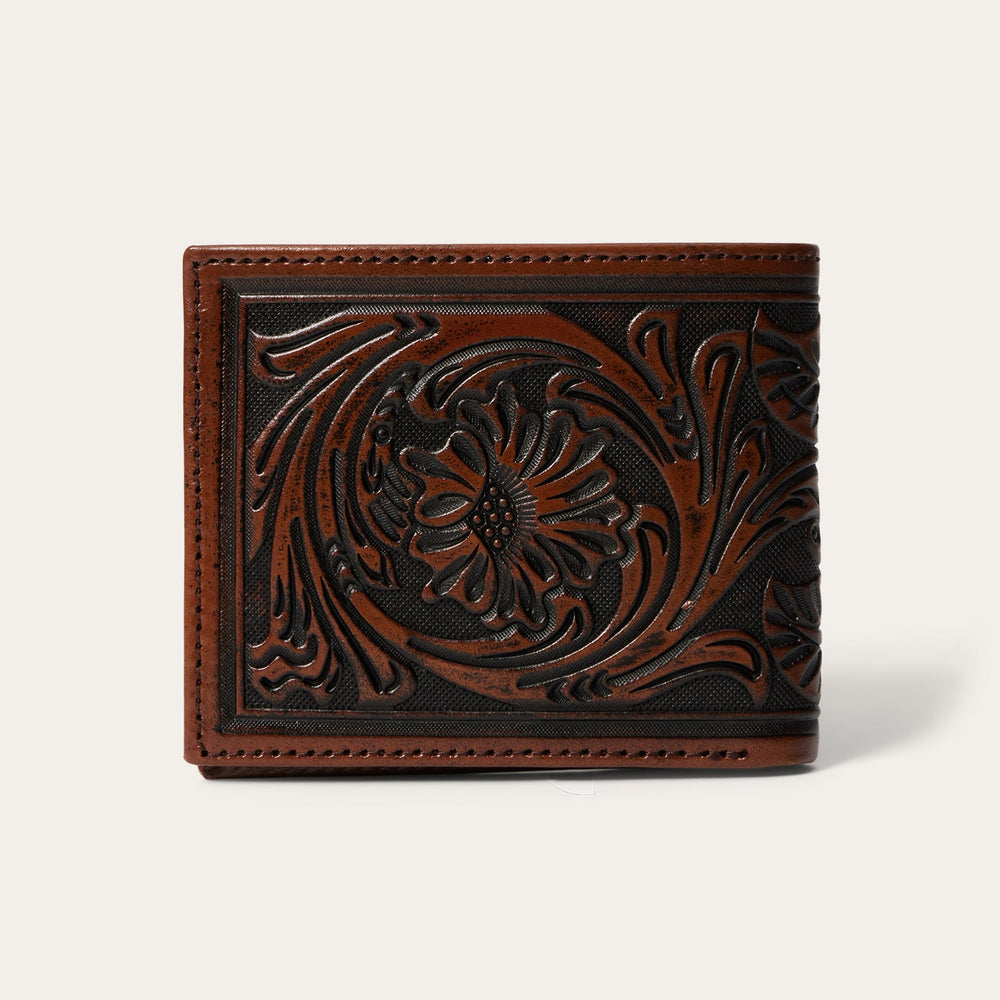 Tooled Bi-Fold Wallet Brown | Stetson Men