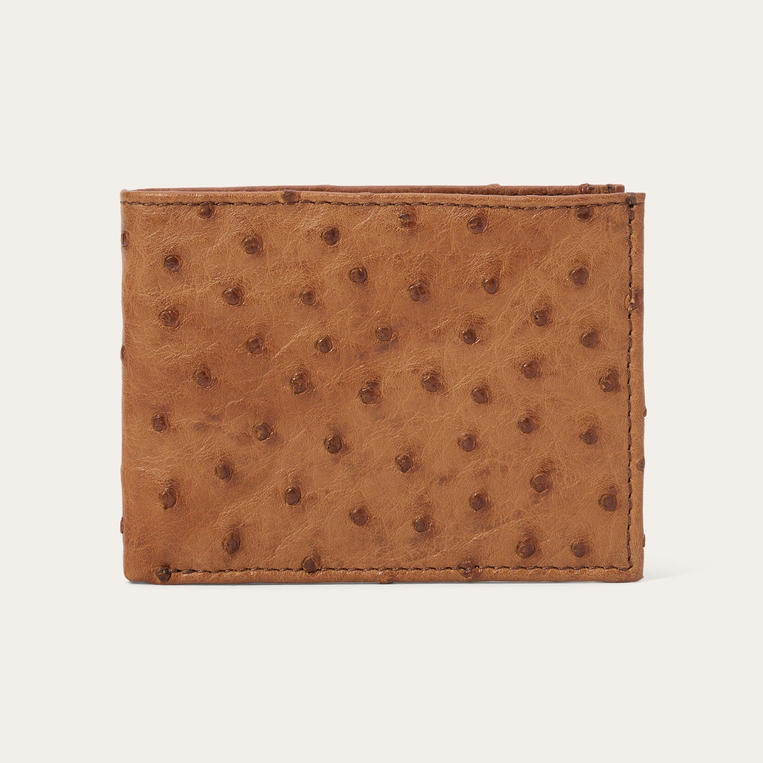 Ostrich Bi-Fold Wallet Antique Cognac | Stetson Men