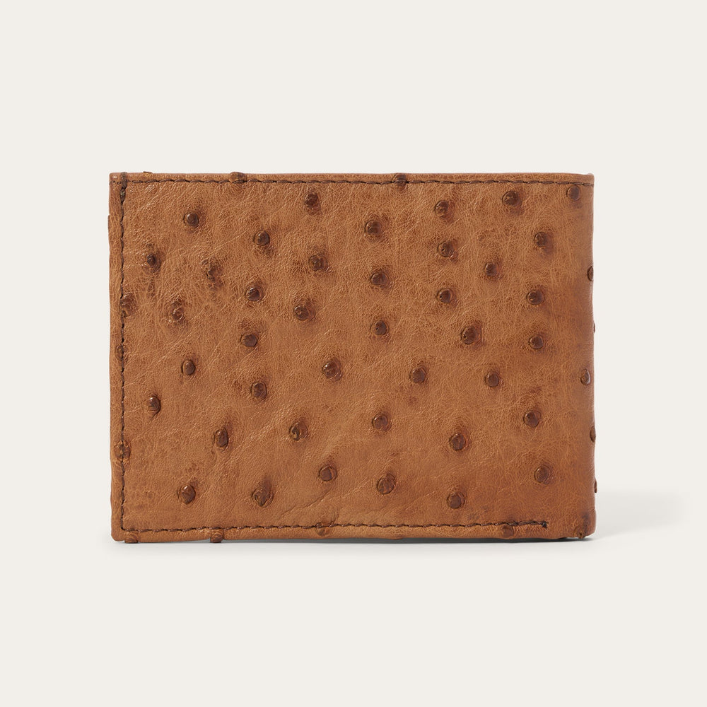 Ostrich Bi-Fold Wallet Antique Cognac | Stetson Men