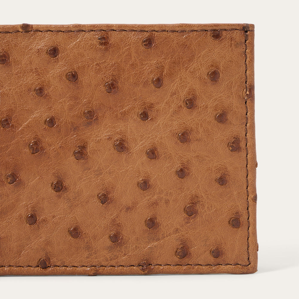 Ostrich Bi-Fold Wallet Antique Cognac | Stetson Men