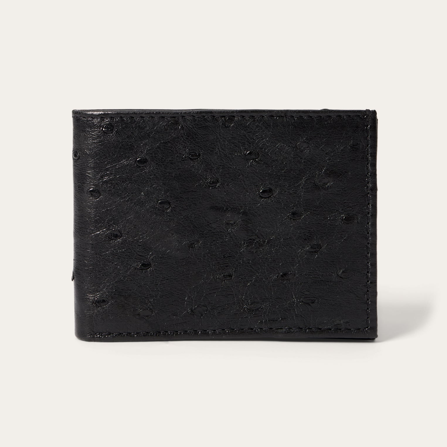 Ostrich Bi-Fold Wallet Black Classic | Stetson Men