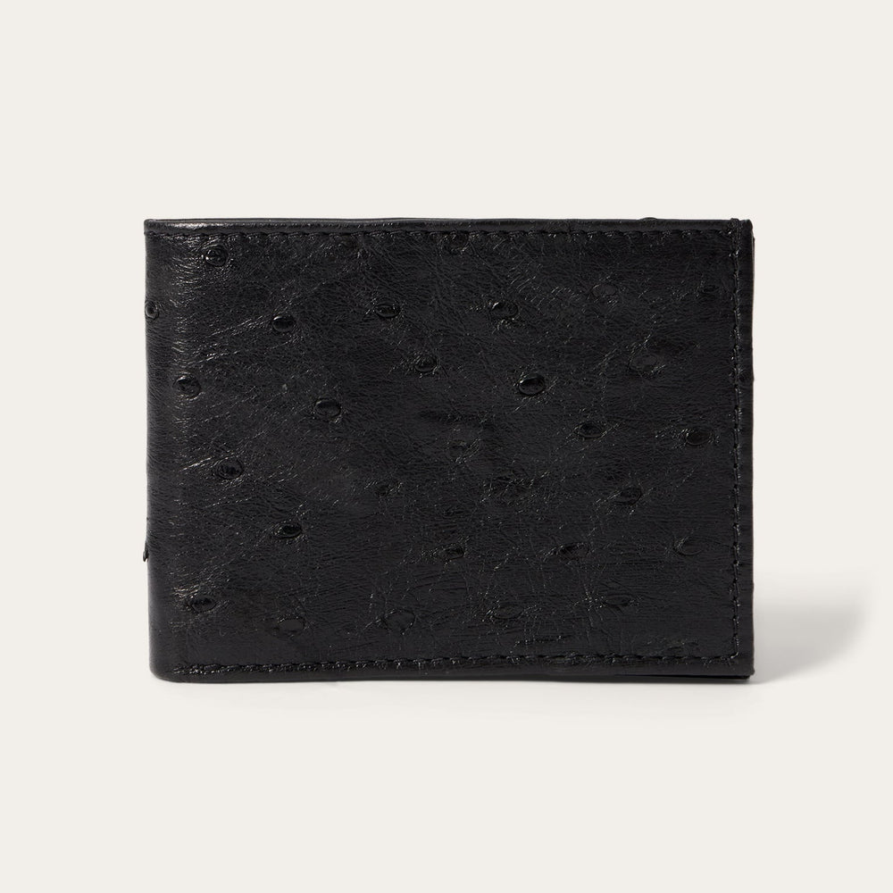 Ostrich Bi-Fold Wallet Black Classic | Stetson Men