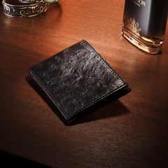 Ostrich Bi-Fold Wallet Black Classic | Stetson Men