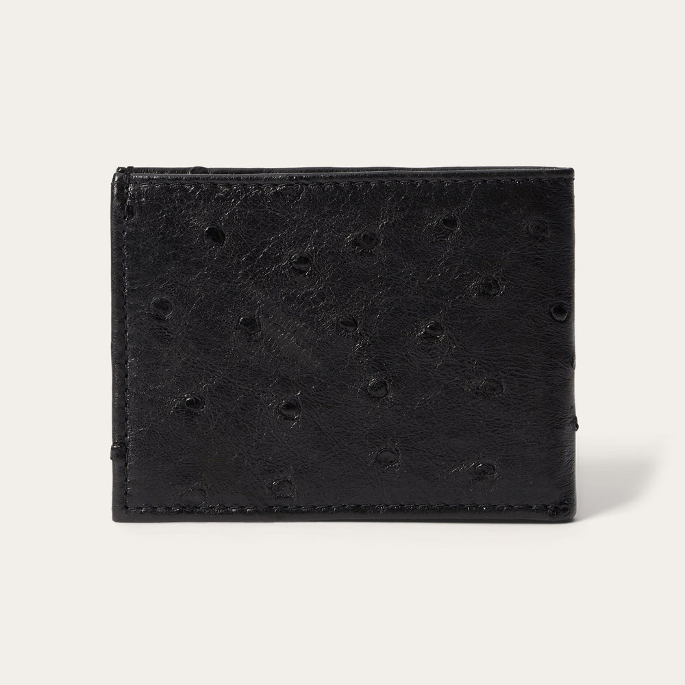 Ostrich Bi-Fold Wallet Black Classic | Stetson Men