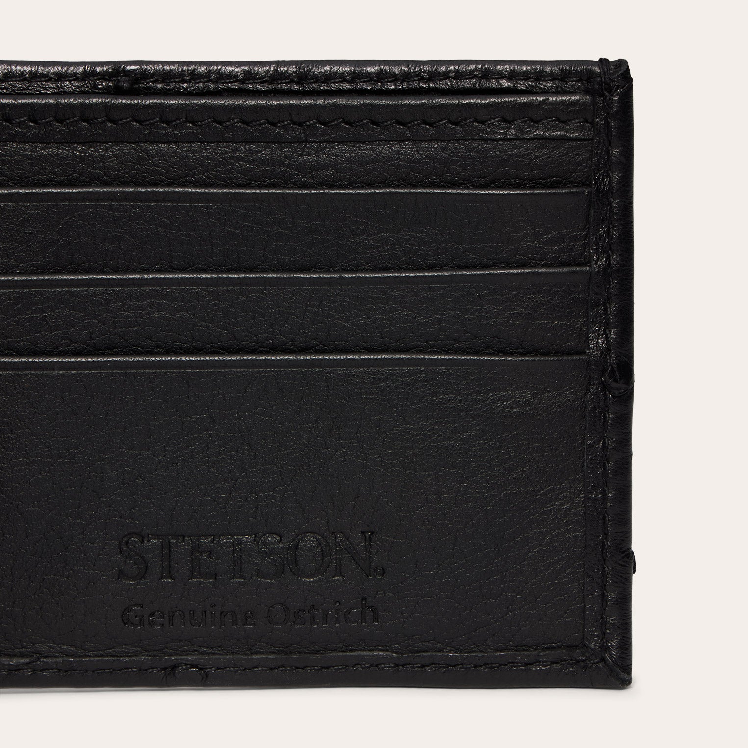 Ostrich Bi-Fold Wallet Black Classic | Stetson Men