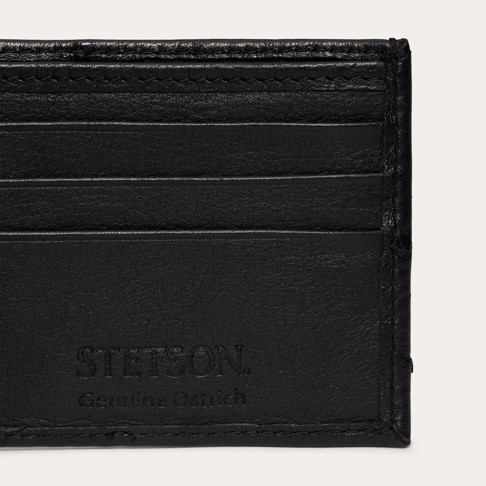 Ostrich Bi-Fold Wallet Black Classic | Stetson Men