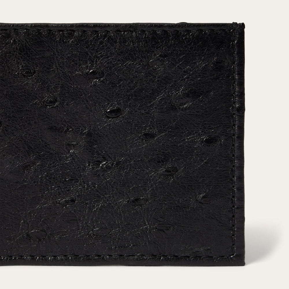Ostrich Bi-Fold Wallet Black Classic | Stetson Men