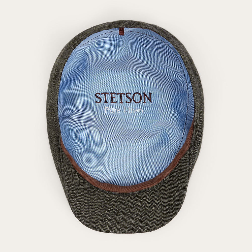 Herringbone Linen Ivy Cap Olive Herringbone | Stetson Hats