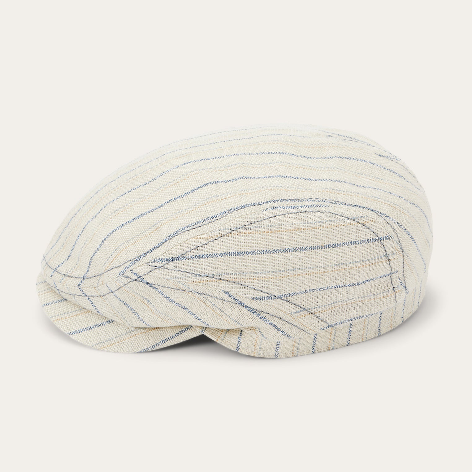 Striped Linen Driver Cap Off White With Stripes | Stetson Hats