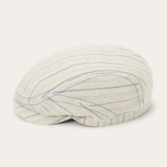 Striped Linen Driver Cap Off White With Stripes | Stetson Hats