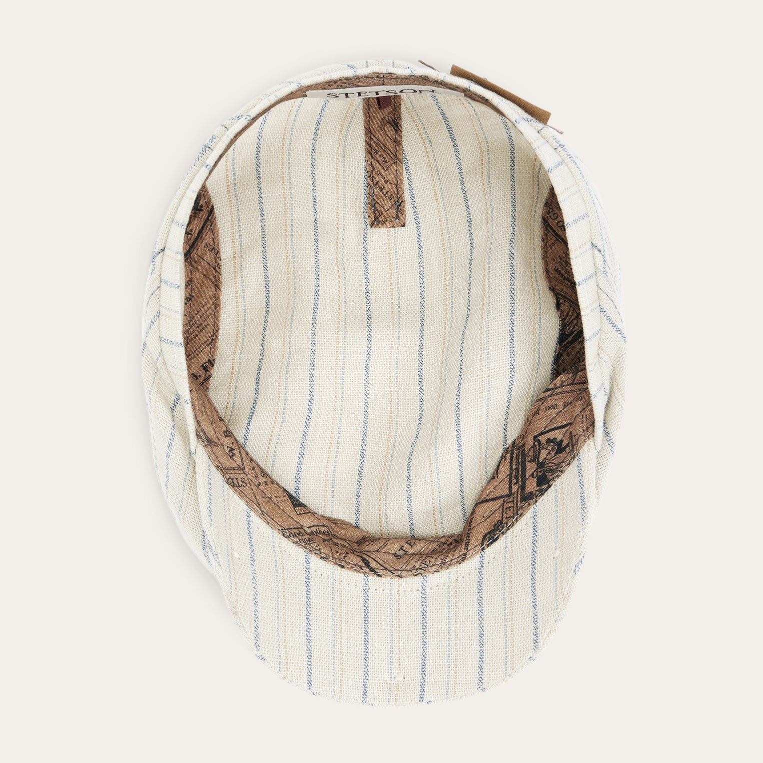 Striped Linen Driver Cap Off White With Stripes | Stetson Hats