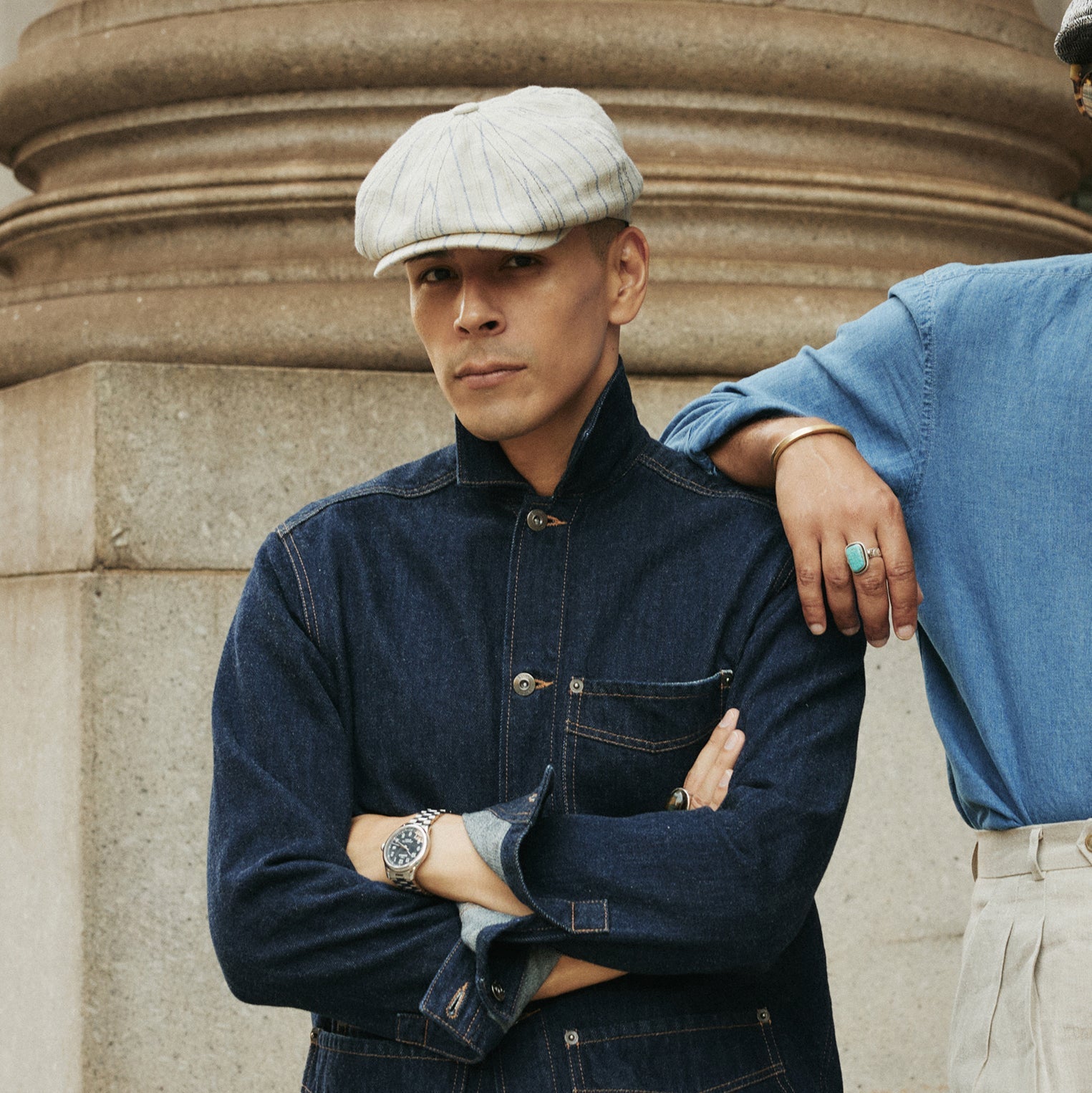 Striped Linen Hatteras Off White With Stripes | Stetson Hats