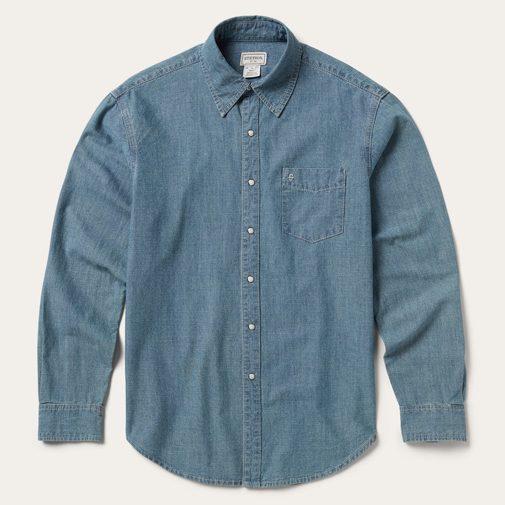 Chambray Denim Shirt Blue | Stetson Men