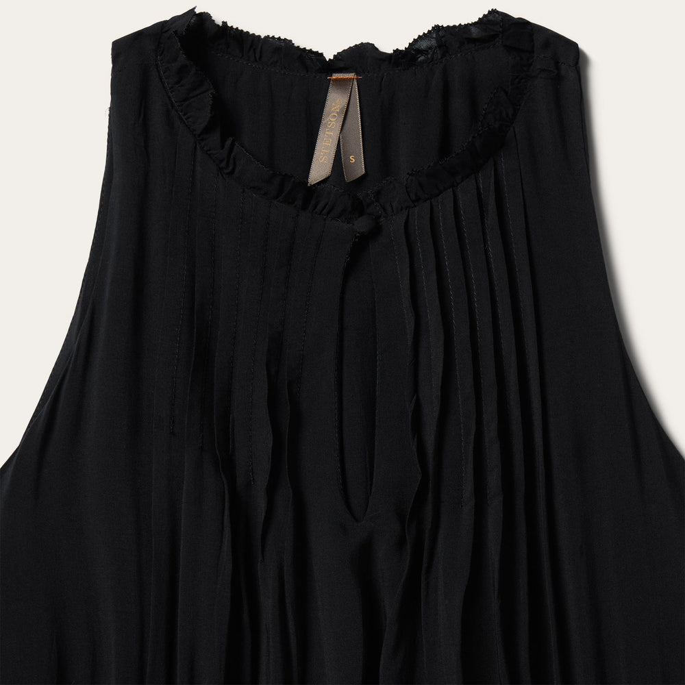 Solid Sleeveless Prairie Dress Black | Stetson Women