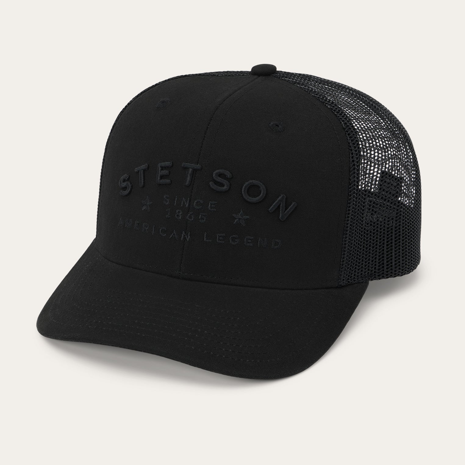 American Legend Trucker Cap Black/Black | Stetson Hats