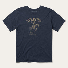 Bronco Rider Graphic Tee Blue | Stetson Men